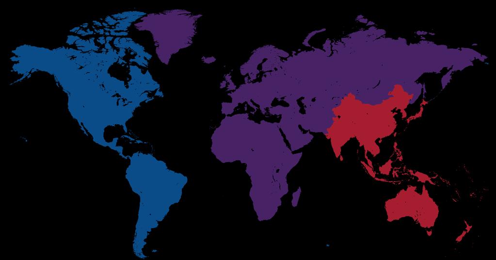 Presença Global ~40% Américas ~40%