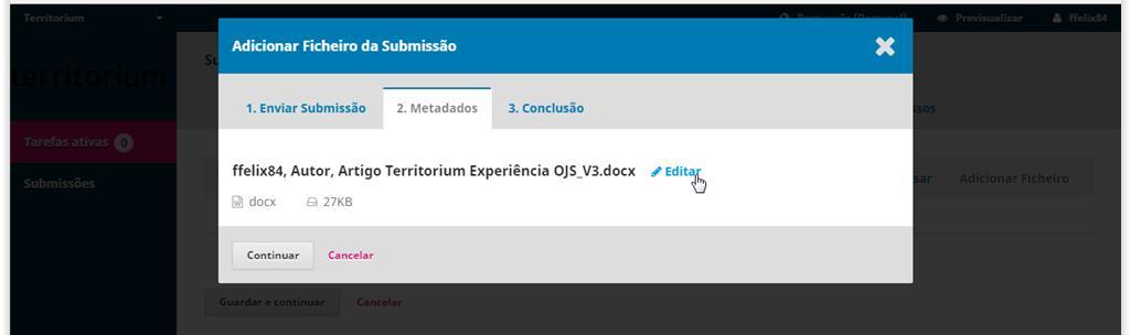 No subcampo Conclusão o sistema confirma que o ficheiro foi adicionado e pergunta se pretende Carregar mais um ficheiro.