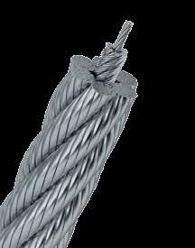 Não utilizar este cabo com destorcedor (giratório). A família de cabos IPH GPC tem pernas compactadas, que aumentam a carga de ruptura do cabo e a superfície de apoio sobre as polias.
