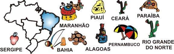 O maior número de estados está na região Nordeste: Bahia, Alagoas, Pernambuco, Paraíba, Piauí, Maranhão, Rio Grande do Norte, Sergipe e Ceará.
