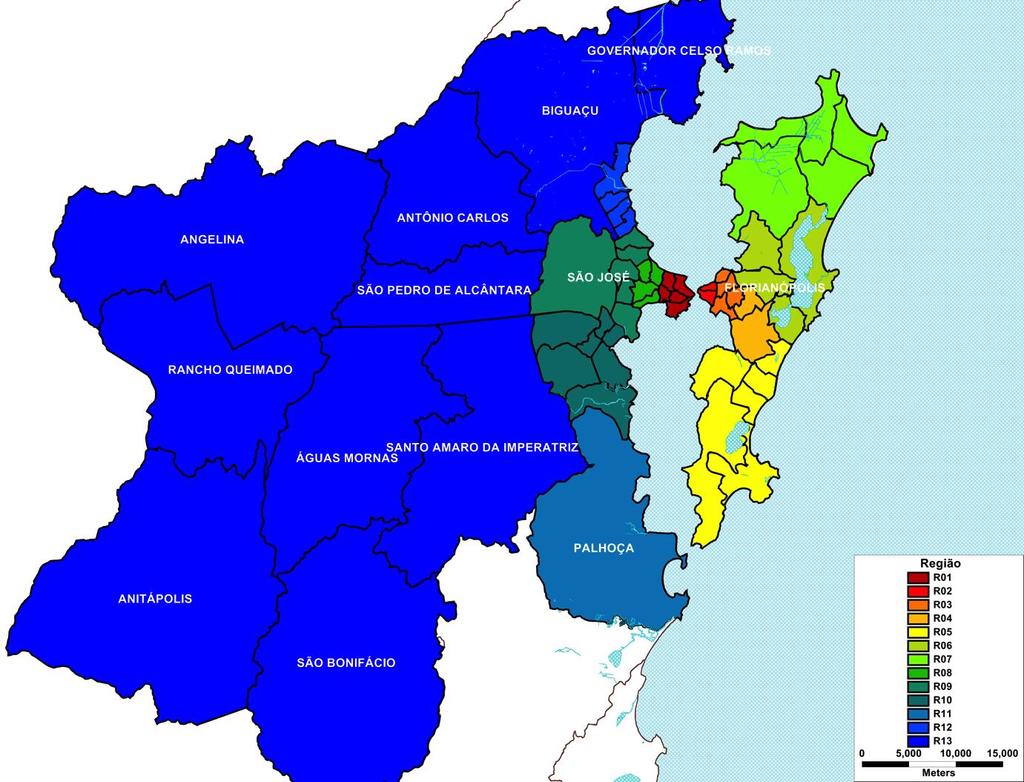 Figura 23 Divisão de macrozonas e regiões.