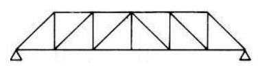Treliça Howe com apoio no banzo inferior. (Diagonais comprimidas; montantes tracionados). Treliça Howe com apoio no banzo inferior.