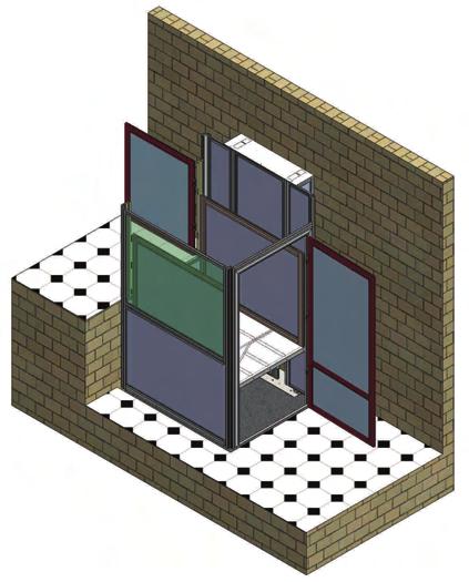 8 Easy Vertical Hidro Modelo Enclausurado - desnível até 2 metros Dimensionamento PLTFORM ELEVTÓRI VERTICL - HIDRÁULIC TÉ 2,0 m Medidas em mm.