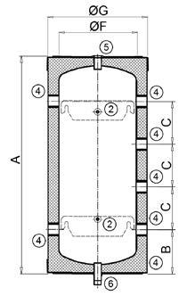 Espessuras de 40 ou 80 mm, conforme modelo.