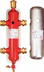 J Componentes instalações BALANCE roscadas hidráulica entre o circuito primário (caldeira simples ou várias caldeiras em cascata) e o circuito secundário (radiadores ou pavimento radiante).