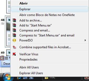 Para abrir o Explorador do Windows, executar uma das seguintes opções: clicar com o botão direito do rato sobre o menu INICIAR e escolher Explorar o