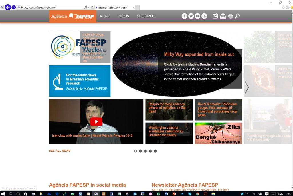 To know about research in São Paulo: FAPESP Newsletter in
