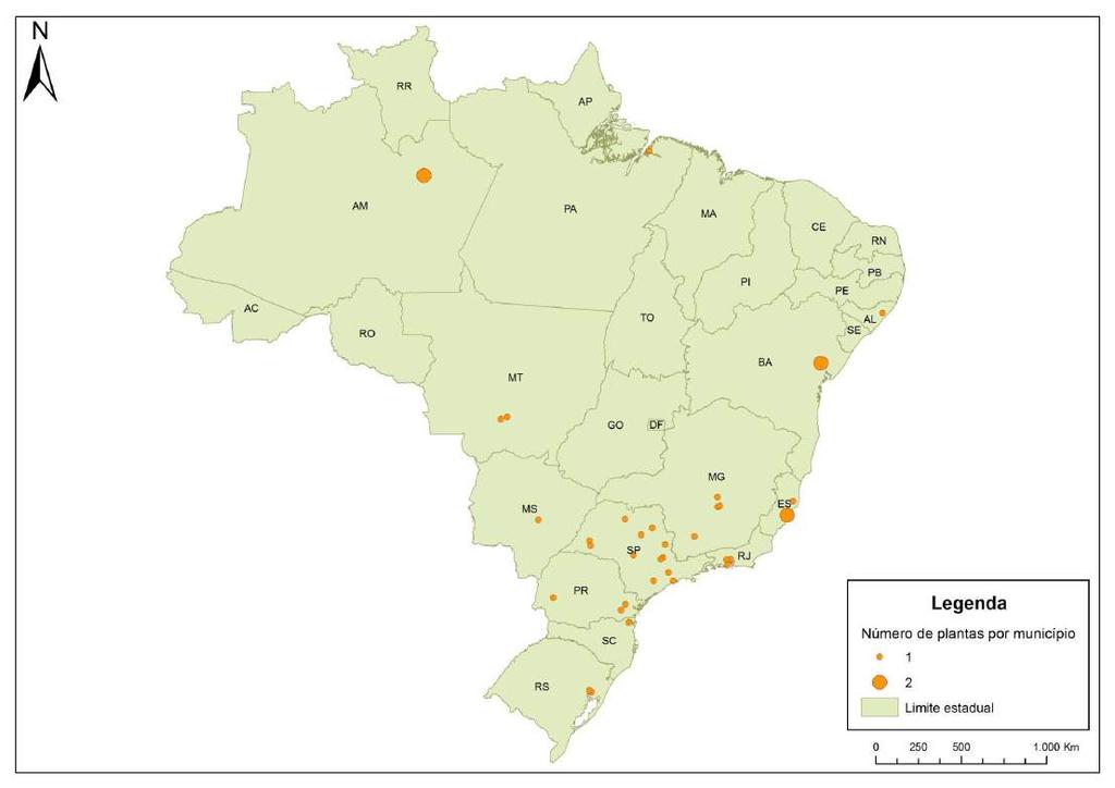 Boletim de Lubrificantes - Ano 1 / n 1 / Janeiro 2017 COLETA Bases de armazenagem de OLUC UF Instalações AL 1 AM 2 BA 2 ES 3 MG 4 MS 1 MT 2 PA 1 PR 3 RJ 3 RS 2 SC 1 SP 12 Instalações de