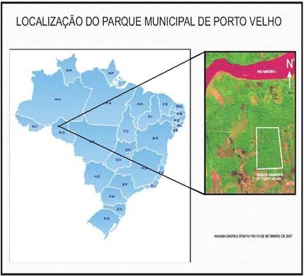 121 Figura 1. Imagem de satélite ilustrando a área do Parque Natural Municipal de Porto Velho no Estado de Rondônia, onde foram capturados os carrapatos. 2.