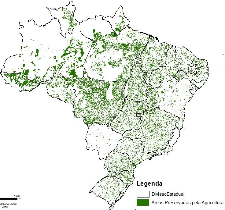 ÁREAS DESTINADAS À PRESERVAÇÃO DA VEGETAÇÃO NOS ESTADOS DO BRASIL Estado % da área destinada à preservação da vege tação nativa nos imóveis rurais Acre 67,2 Alagoas 23,0 Amapá 81,1 Amazonas 88,5