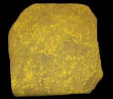 O pigmento amarelo provém da goetita (óxido de ferro hidratado FeO[OH]), evidenciado em jazidas próximas à sede do município de Coronel José Dias.