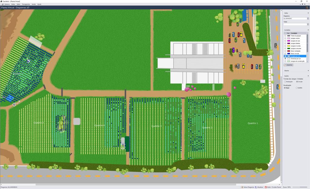 Planta Virtual do Cemitério exclusividade ULTRA-i Visões inovadoras do Cemitério.