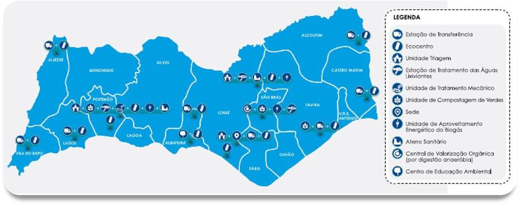 pt/ Infraestruturas: 4 Centrais de Valorização Orgânica; 2 Aterros; 2 Estação Triagem;1 Unidade de TM; 8 Estações de Transferência e 12 Constituição: DL n.