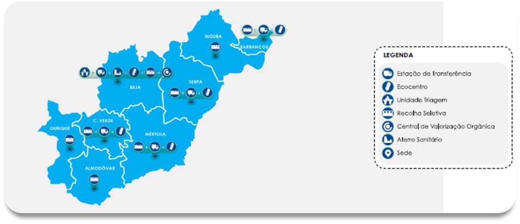 Municípios: Almodôvar, Barrancos; Beja, Castro Verde, Mértola, Moura, Ourique e Serpa População: 91 316 hab Área (km 2 ): 6 650 Web: http://www.resialentejo.