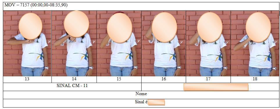 No exemplo (6) temos o anúncio do nome da sinalizante em