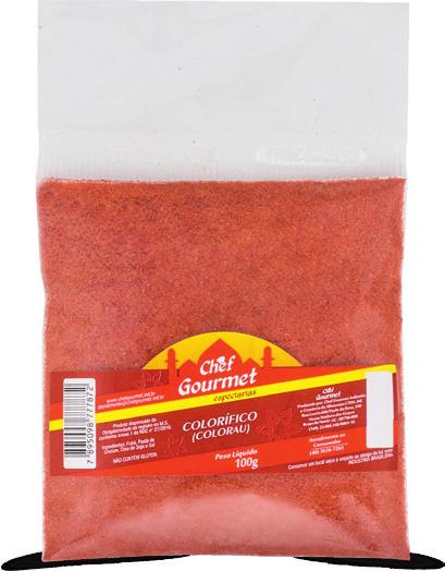 Colorífico (Colorau) 500 g Colorífico (Colorau) 100 g Usado nos alimentos com a finalidade de