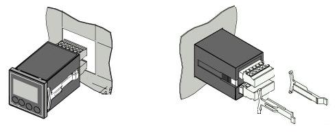 3.Dimensão e Método de Montagem Tamanho Frontal (Largura x Altura) Tamanho Corpo (Largura x Altura x Profundidade) Tamanho Furo (Largura x Altura) 48mm 48mm 44.5mm 44.