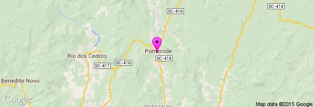 Pomerode The city of Pomerode is located in the region Santa Catarina of Brazil.