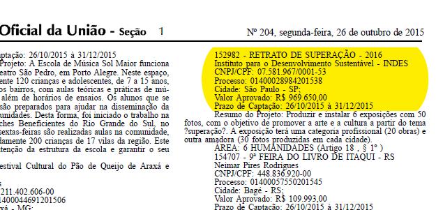 Publicação no Diário Oficial PROJETO 2014 ://pesquisa.in.gov.