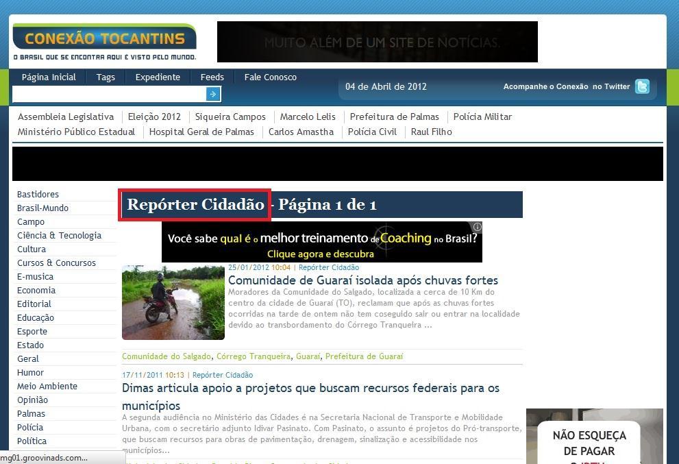 A interatividade tanto do CT Online quanto do Conexão Tocantins são feitas por meio de estratégias: jornalismo participativo (repórter cidadão), fale conosco, correio eletrônico, rede social e