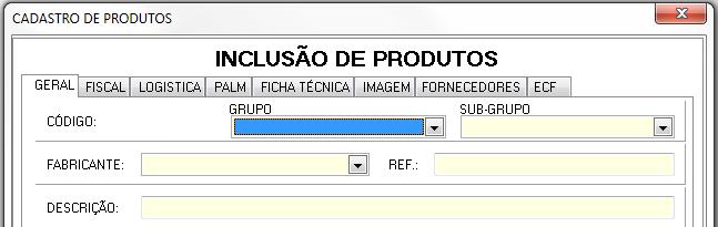 REFERENCIA ou DESCRIÇÃO. Essa opção retorna o resultado da pesquisa simultaneamente a digitação. Para incluir um novo cadastro pressione F2 ou o respectivo botão da tela de Cadastro.