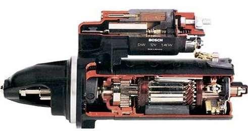 Motor de Partida O motor de partida é vulgarmente conhecido como motor de arranque. Seu princípio de funcionamento é o mesmo de um motor de corrente contínua.
