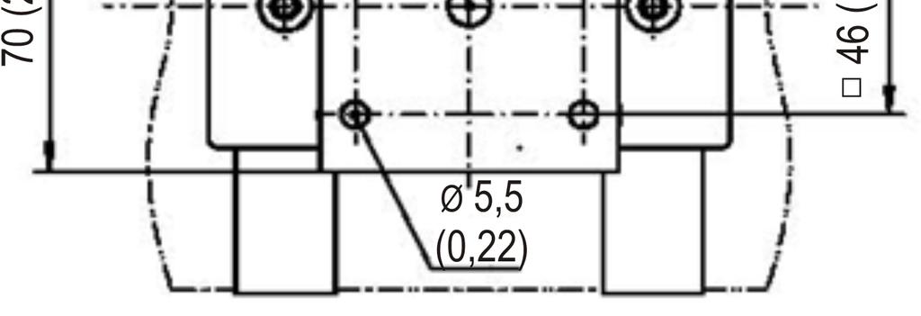 82 in3) Flange frontal 72/96/144 Acessórios Pé de montagem tipo 07-6142-. e tipo 07-6152-.