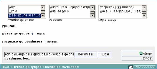 Fig 19 expressão de pesquisa dois assuntos Nota: - Os termos selecionados a partir do índice são transferidos para o formulário entre aspas, entretanto, as aspas não são obrigatórias quando os termos