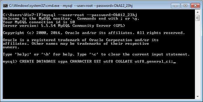 Teste a instalação executando no terminal o comando: mysql user=root password=senha escolhida Crie a base de