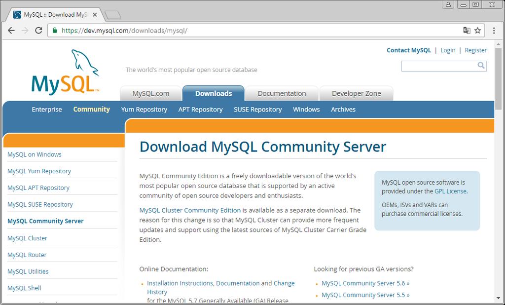 2.2 Servidor MySQL O sistema SGPA utiliza o gerenciador de banco de dados MySQL.
