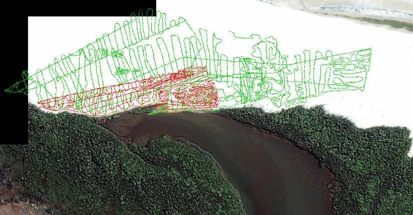 Reyes-Pérez, Y.A. Tese de Doutorado 57 Figura 4.13- Imagens satélites mostrando a evolução do canal de maré na área estudada. AImagem SPOT (04/10/1991) composição colorida RGB 231.