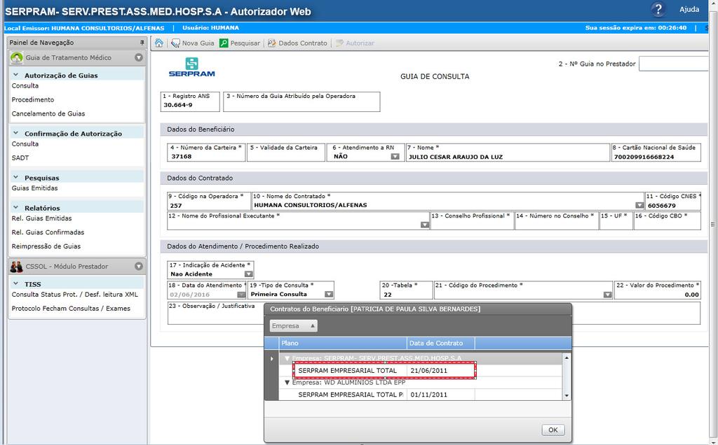 Figura 5 4.5 Se o sistema reportar qualquer outra mensagem diferente do item 4.