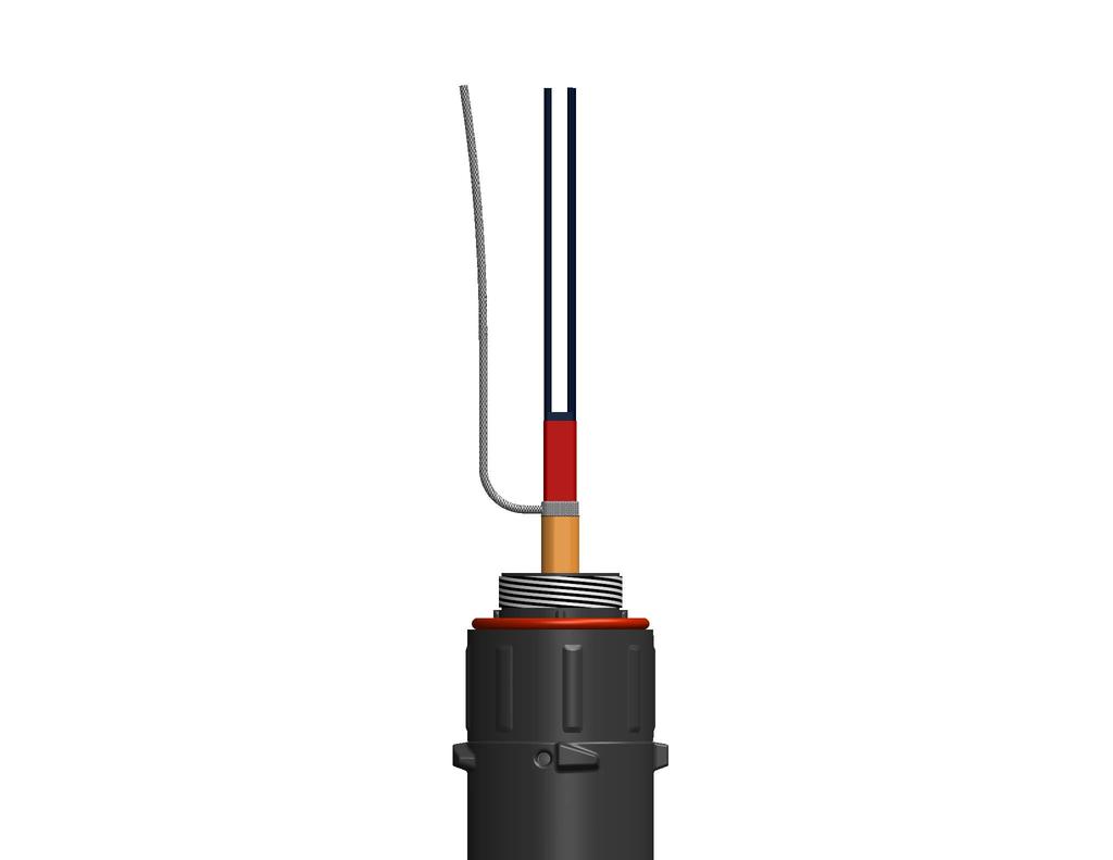 revestimento externo do cabo de aquecimento e separe a trança metálica para formar rabicho 1 mm (") 1a.