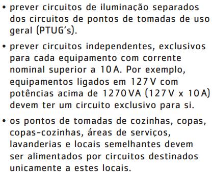 Quadro de Distribuição Divisão dos Circuitos