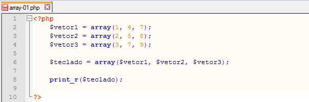 Resposta: 55 3 Array com array Uma opção é realizar a inserção de arrays dentro de outro array (matriz).