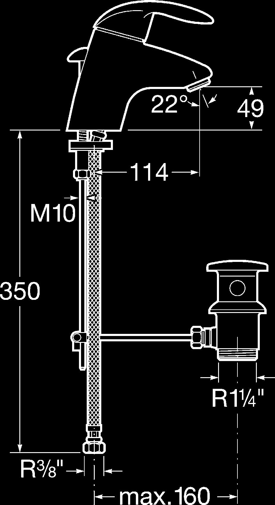 Mezclador para lavabo con aireador y enlaces de alimentación Monoblock basin mixer with aerator and fl exible Mitigeur monotrou pour lavabo avec aérateur et raccords d alimentation prelator e