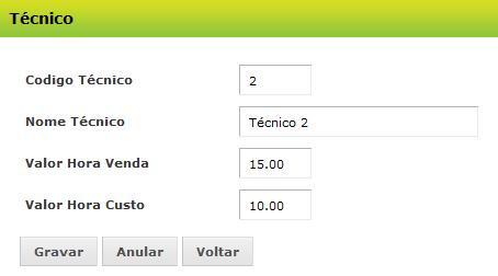 Tenha em atenção que na Ficha de Técnico, o Valor Hora/Venda e o Valor Hora/Custo pode incluir IVA ou não.