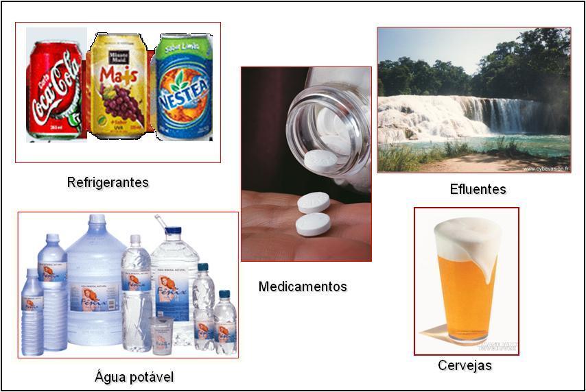43 Na Figura 4 podem ser observados alguns produtos onde são de suma importância, os resultados da medição de condutividade eletrolítica, destacando entre eles, água potável, refrigerantes, cervejas,