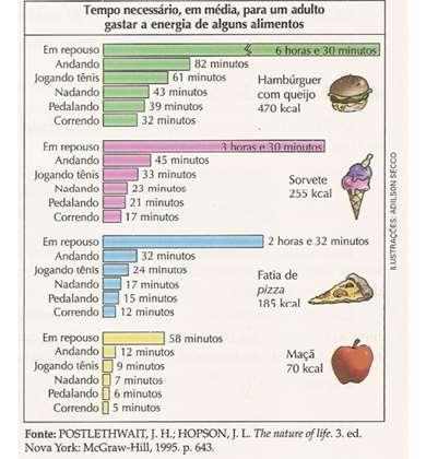 a)qual dos alimentos mostrados fornece mais