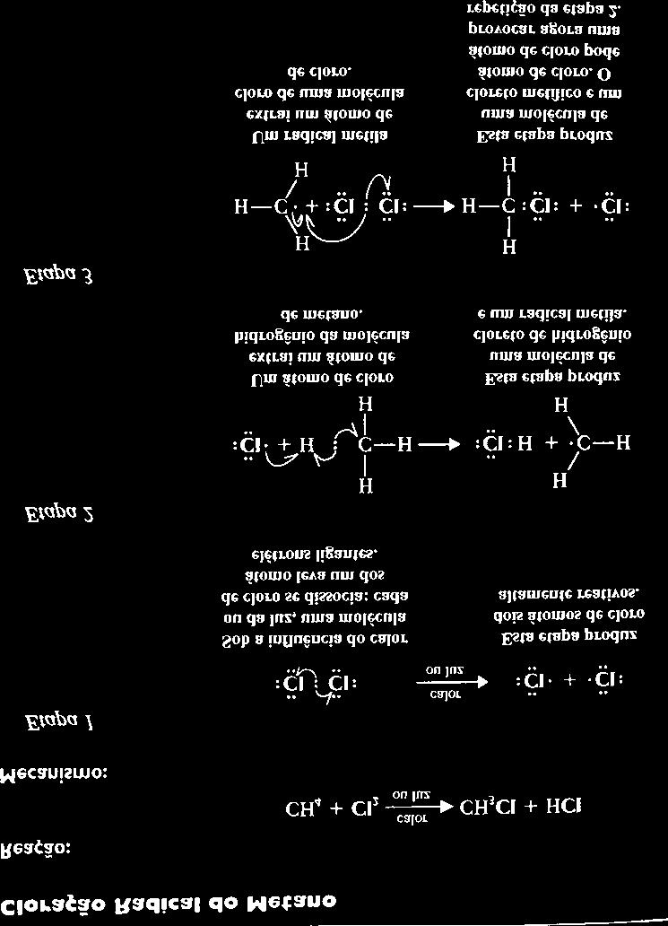 Estabilidade Relativa dos Radicais i) Um grupo alquila doa elétrons, estabilizando o radical. Assim, quanto mais grupos alquila estiverem ligados, mais estável será o radical.