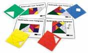 Jogo Subtração com Tangram - (EFI) (Lançamento) Descrição: 4 Tabuleiros em plástico impresso com montagens diferentes do tangram, 4 tangrans com marcações para este jogo e dois dados.