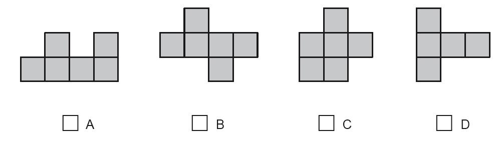 12. Assinala com X a opção que representa uma planificação do cubo. 13.