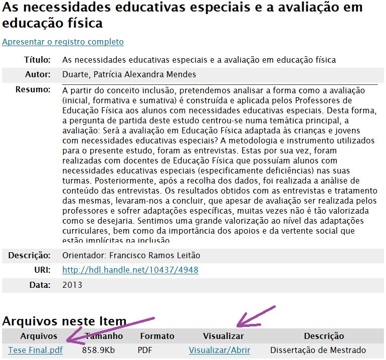 A ordem dos registos pode ser alterada, usando os menus descendentes que se encontram acima da lista de resultados e premindo o botão Atualizar : Para tentarmos recolher o texto integral dum