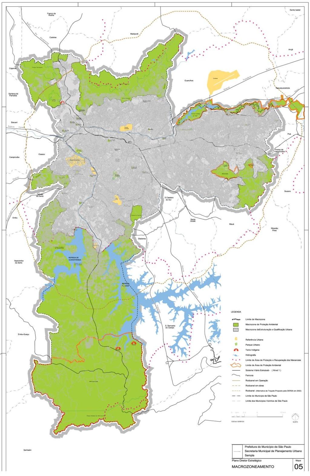 Macrozoneamento Macrozona de Estruturação e Qualificação Urbana I - Macroárea de Reestruturação e Requalificação Urbana; II - Macroárea de Urbanização Consolidada; III - Macroárea de Urbanização em