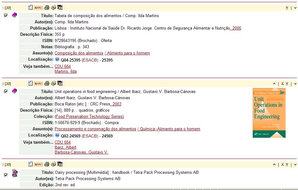 1.2.1. Resultados da Pesquisa Avançada Os resultados da pesquisa surgem na janela seguinte do mesmo modo que no caso da Pesquisa Simples.