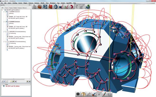 O sistema possui seu próprio núcleo CAD 3D feito pela OPEN MIND.