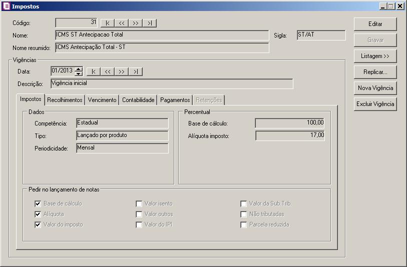 2.2. Cálculo dos Impostos 9-SUBTRI e 31-ICMS/ST-AT por Produto.