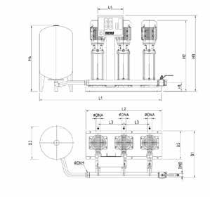 PRESSURIZAÇÃO I PRESSURIZATION AQUA Profissional Centrais idropneumáticas I Booster Sets O Potência unitária Unit Power (kw) Intensidade nom. unitária Rated unit Voltage (A) Ponto de eficiência máx.