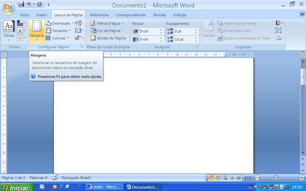 Formatação de Página Word 2007 1º