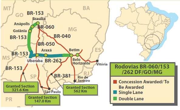 BR-060/153/262 DF/GO/MG 14500 Veículos/dia